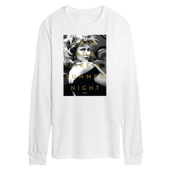 Grease - Black & White Photo Sandy - Love You Like Summer Nights - Men's Long Sleeve T-Shirt