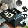 thumbnail image 4 of IDEALSOUL Black Nightstand Set of 2 with Charging Station, LED Nightstand with 3 Hidden Drawer, Modern Bedside Table End Side Table Nightstands for Bedroom Living Room, 4 of 7