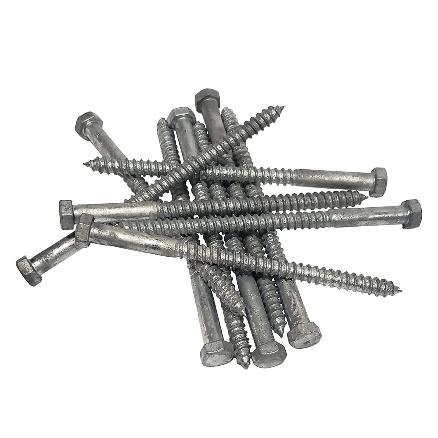 3/8" x 6" Lag Bolt Screws Hex Head Hot Dip Galvanized 10pcs Box