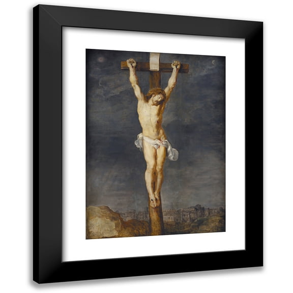 Peter Paul Rubens 11x14 Black Modern Framed Museum Art Print Titled - Christ on the Cross (1592 - 1633)