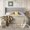 Light Gray, variant on Smile Nest Queen Platform Bed Frame with Upholstered Wingback Headboard, Beige Linen