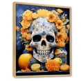 thumbnail image 2 of Designart "Marigold Offerings Gold Mexican Art" Floral Floater Framed Wall Art Print, 2 of 7