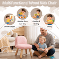 thumbnail image 4 of Guyou Solid Wooden Toddler Chair Ages 1-6, Kid Preschool Chairs with Wooden Legs, Comfy Upholstered Kid Reading Chair, Sherpa Kids Desk Chair for Playroom Kindergarten Preschool Bedroom, Pink, 4 of 12