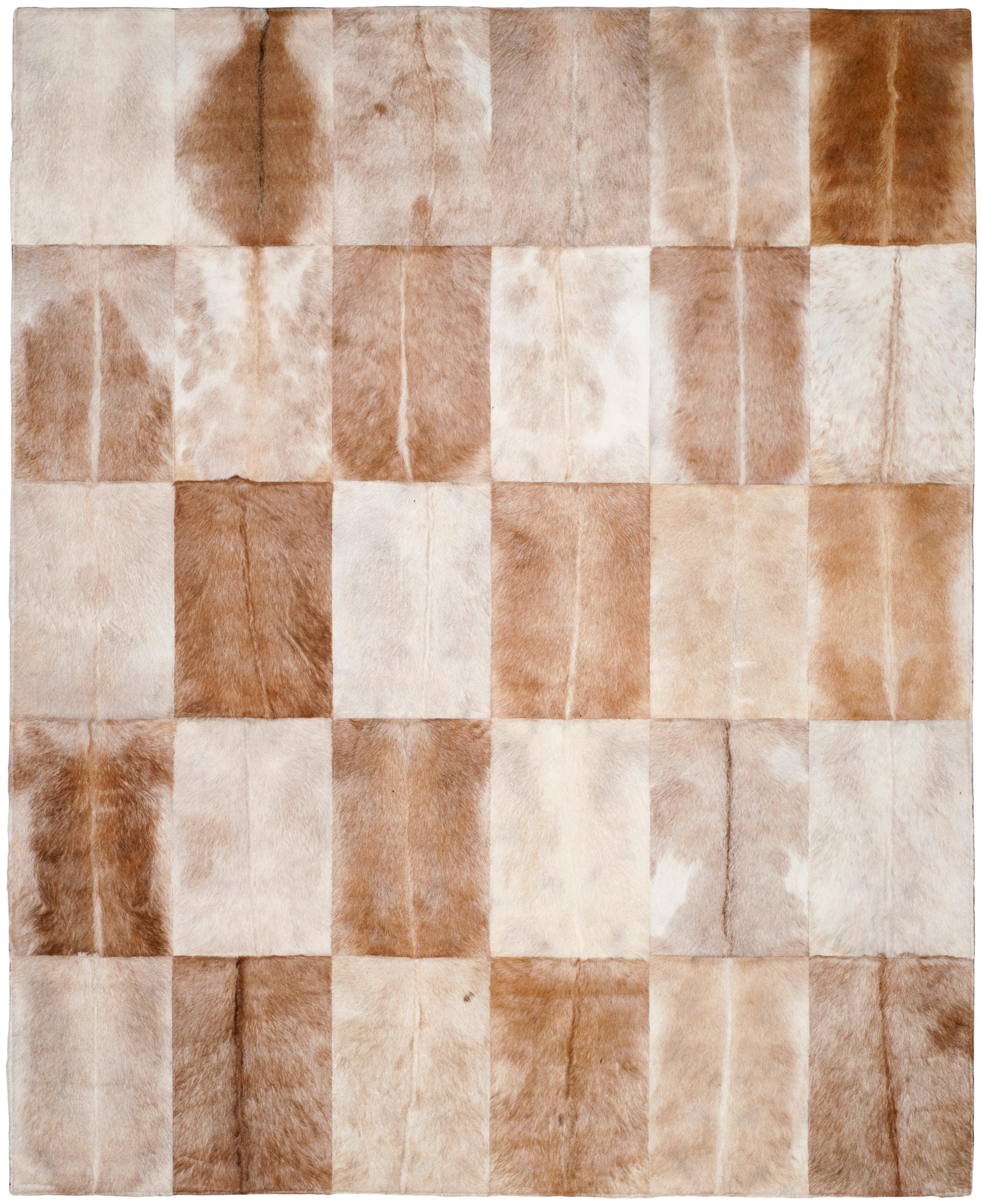 SAFAVIEH Studio Leather Shavonne Geometric Area Rug, Beige/Brown, 8' x 10'