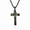 black+chain 60cm, variant on Retro titanium steel wreath cross necklace two-tone wood grain stainless steel prayer pendant literary cold jewelry daily party gift shaped necklace