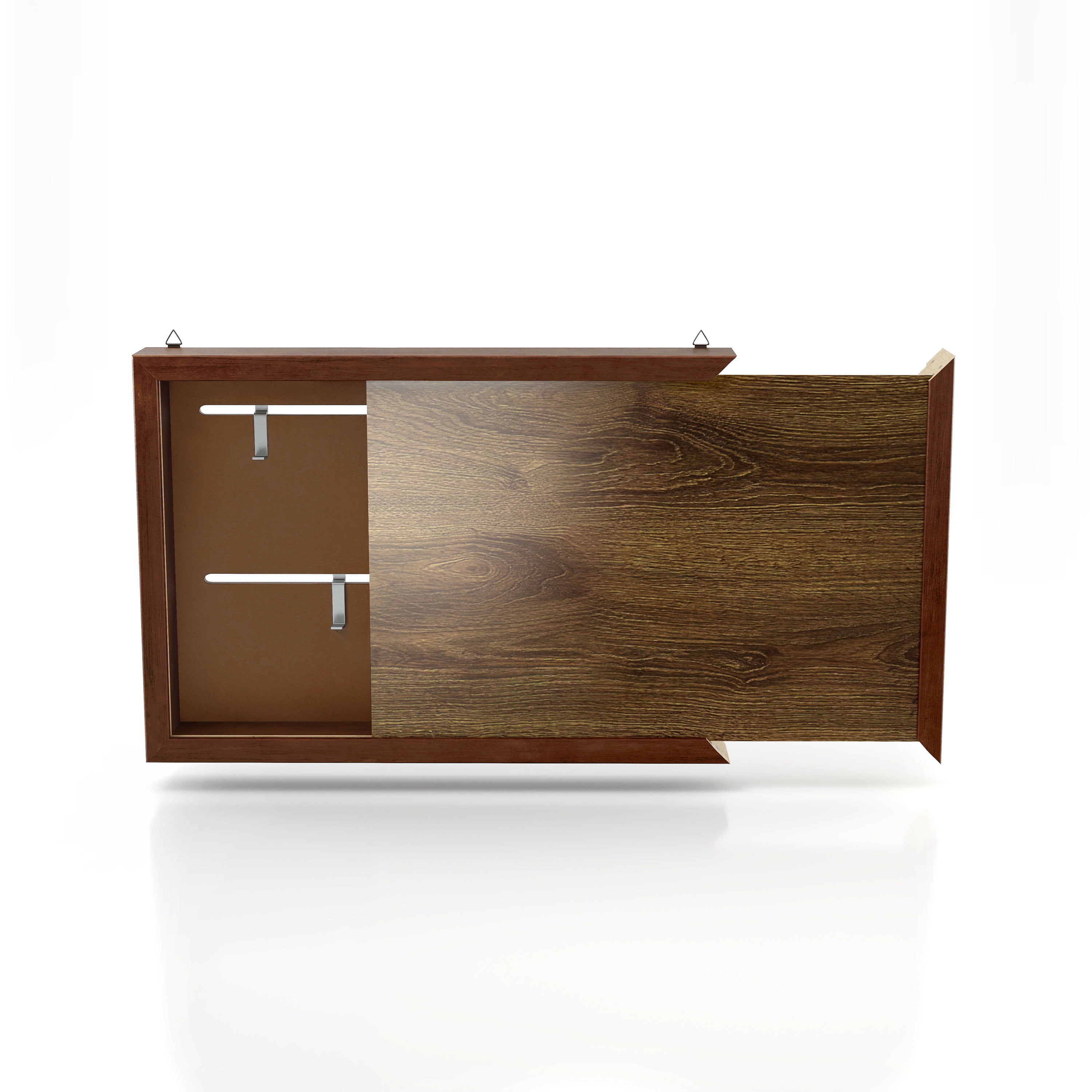 Furniture of America Roan 20-inch Hidden Storage Cabinet with Photo Frame, Antique Cherry