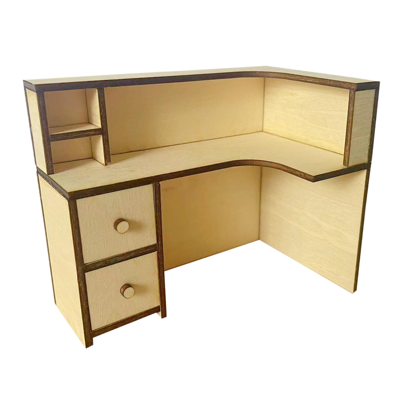 Estantería Miniatura Apilable Escala 1/12 – Mueble Blanco De Madera Con 4 Cubos Para Casa De Muñecas, Sala De Estar U Oficina