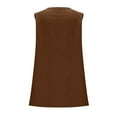 thumbnail image 6 of Mini Dress Summer New Women's Cute Mini Dress Sleeveless V Neck Ruched Tank Casual Summer Party Dress with Side Pockets Brown L, 6 of 9