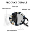 thumbnail image 4 of Daisy 2Pcs PU Leather Round Luggage Tags with Privacy Cover and Name ID Tag for Suitcase, Handbags, Backpacks, School Bags, 4 of 6
