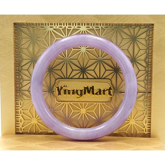 Jade Bangle 48–72mm | YingMart Jadeite Jade Purple Gift for Her Mom Sister Mens Grandma (48-50mm)