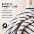 thumbnail image 3 of Ruvanti Flannel Sheets Queen Size 4 Pcs - 100% Cotton Double Brushed Bed Sheets, Deep Pockets 16 Inches Queen Sheet Set, All Seasons Breathable, Extra Soft & Comfy, Navy Mood, 3 of 8