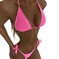 thumbnail image 2 of Neinkie Women Two Piece Swimsuits Halter Triangle String Bikini Sets Sexy Ruched Brazilian Cheeky Thong Bathing Suit, 2 of 7