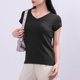 thumbnail image 5 of Mujeres Manga Corta Tops Casual, Color Sólido Cuello en V, Camiseta Casa Blusas para Mujeres, 5 of 7
