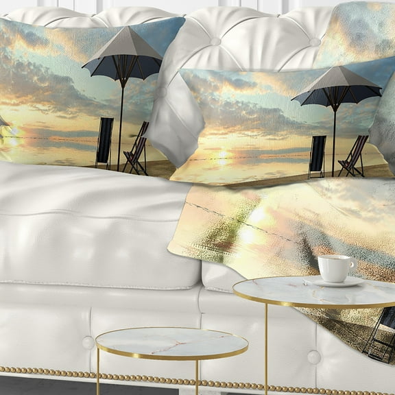 Designart 12" x 20" Multi-color Polyester Throw Pillow