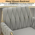thumbnail image 5 of Velvet Home Office Chair, Modern Height Adjustable Cute Vanity Chair, 360° Swivel Makeup Chair Desk Chair with Golden Base and Hand Woven Backrest for for Bedroom/Study/Vanity(Light Gray), 5 of 18