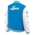 thumbnail image 3 of Women's WEAR by Erin Andrews Blue Detroit Lions Varsity Full-Snap Puffer Jacket, 3 of 6