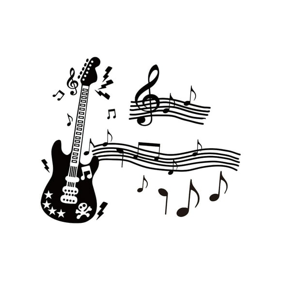 Musical Notes Music Guitar Vinyl Wall Stickers Living Room Decals Nursery Home Decor Removable Wallpaper Art Murals