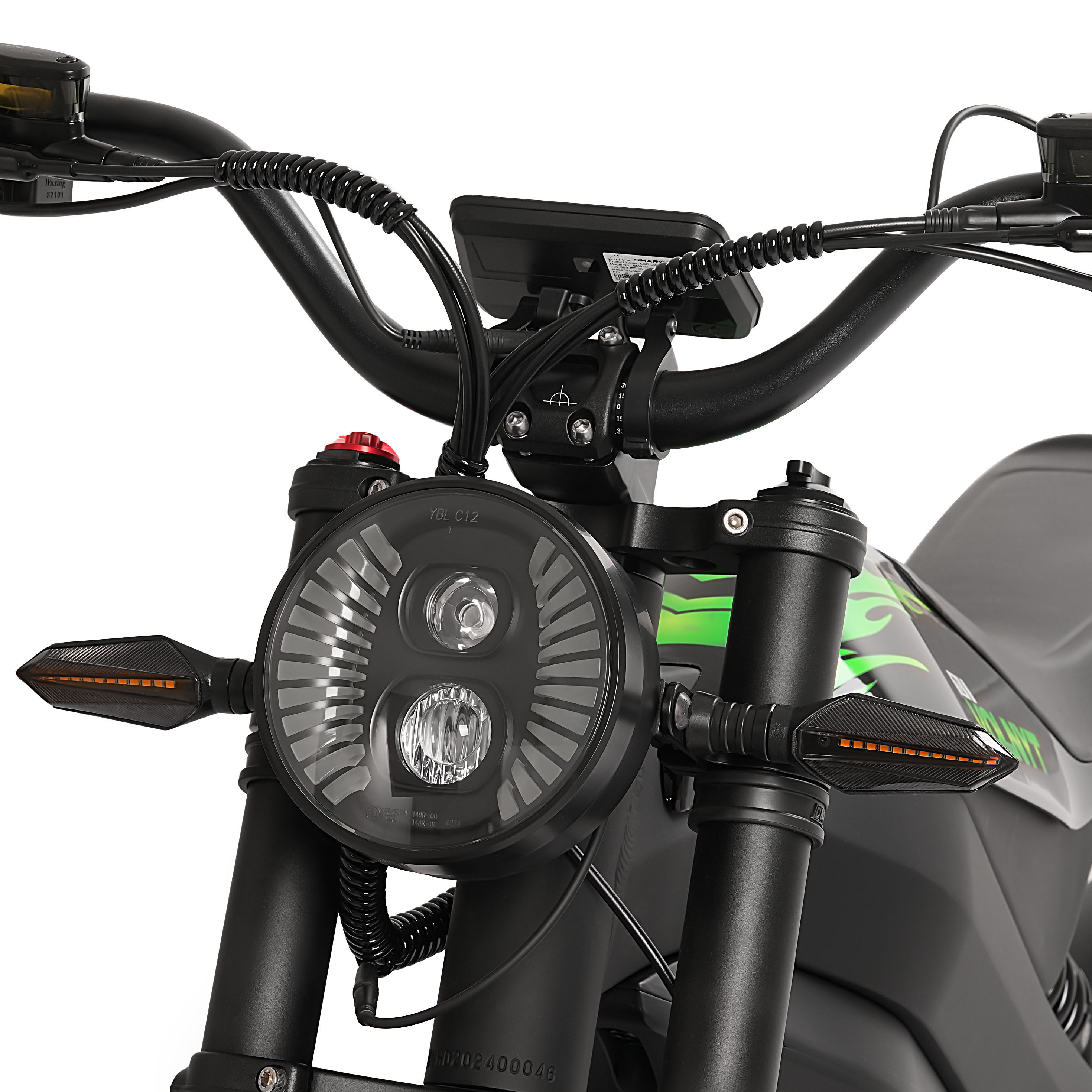 VOLNYT 17" Electric Dirt Bike for Adult,48V 3000W 38.4AH Samsung lithium battery,Men's Road Mountain Moped Ebike BLACK