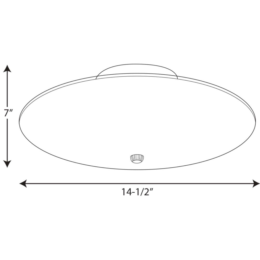 14-1/2" Round Glass Three-Light Close-to-Ceiling