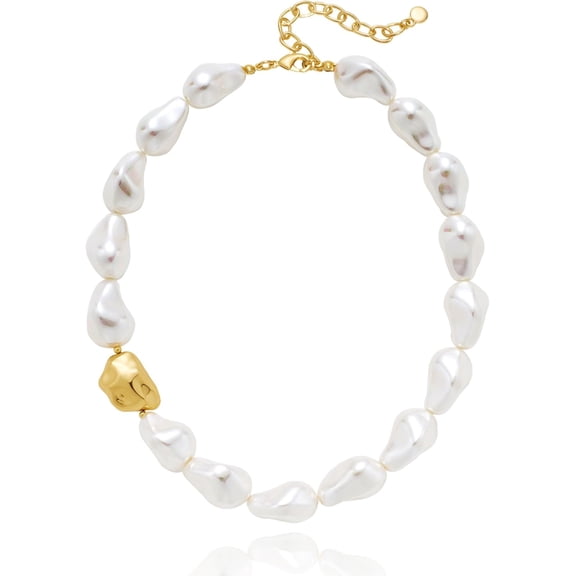 LILIE&WHITE Imitation Baroque Pearl Necklaces For Women Chunky Necklaces Choker Necklace Mermaid Necklace Beach Necklace Fashion Jewelry Gift