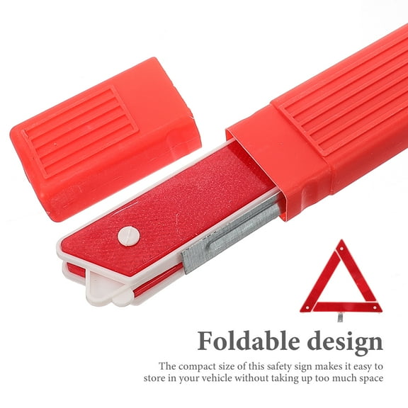 HEMOTON High Visibility Emergency Warning Triangle Reflectors for Cars with Foldable Design Durable Plastic Red 2pcs