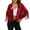 Rust Red, variant on Women's Faux Suede Leather Fringe Jacket Motorcycle Moto Biker Short Open Front Tassel Cropped Coat