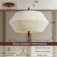 thumbnail image 2 of Brazilian Mod Oak Pendant Light , Cotton Rope Shade , Modernism , hanging lights for bedroom , pendant lights for dining room , living room chandlier, 2 of 13