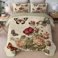 thumbnail image 3 of Davulos Queen Quilt Set ,Floral Quilt Bedding Set 3 Pieces Lightweight Bedspread Bed Coverlet with 2 Pillow Shams for Women Bedroom, 3 of 8