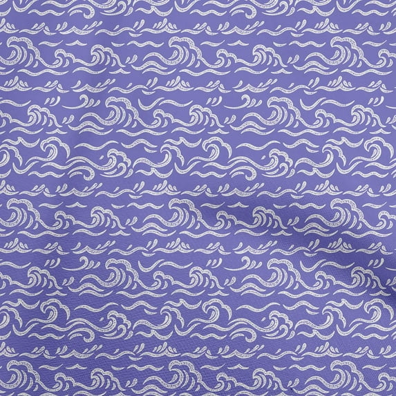 oneOone Polyester Spandex Purple Fabric Asian Japanese Wave Fabric For Sewing Printed Craft Fabric By The Yard 56 Inch Wide