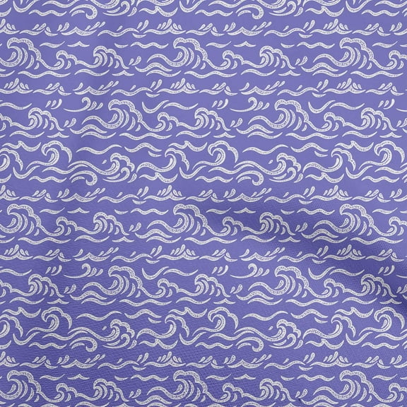 oneOone Polyester Spandex Purple Fabric Asian Japanese Wave Fabric For Sewing Printed Craft Fabric By The Yard 56 Inch Wide