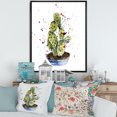 thumbnail image 2 of Designart 'Abstract Cactus Houseplant' Traditional Framed Canvas Wall Art Print, 2 of 5