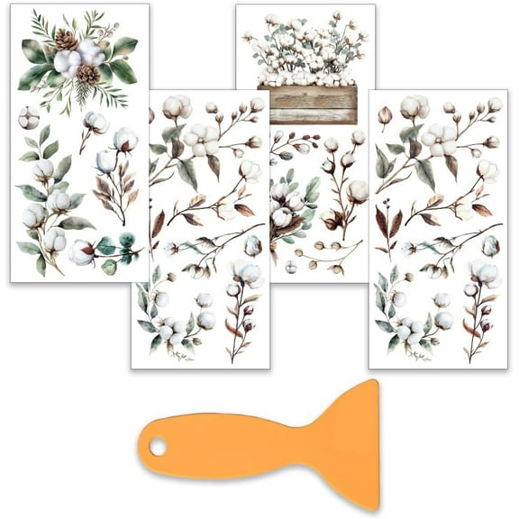 4pcs/Set Cotton Flower Rub on Transfers