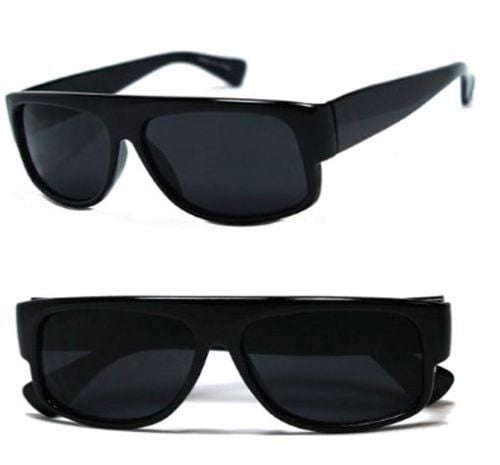 LOCS Rectangular Gangster Black Shades Mens Designer Sunglasses Cholo Dark Lens