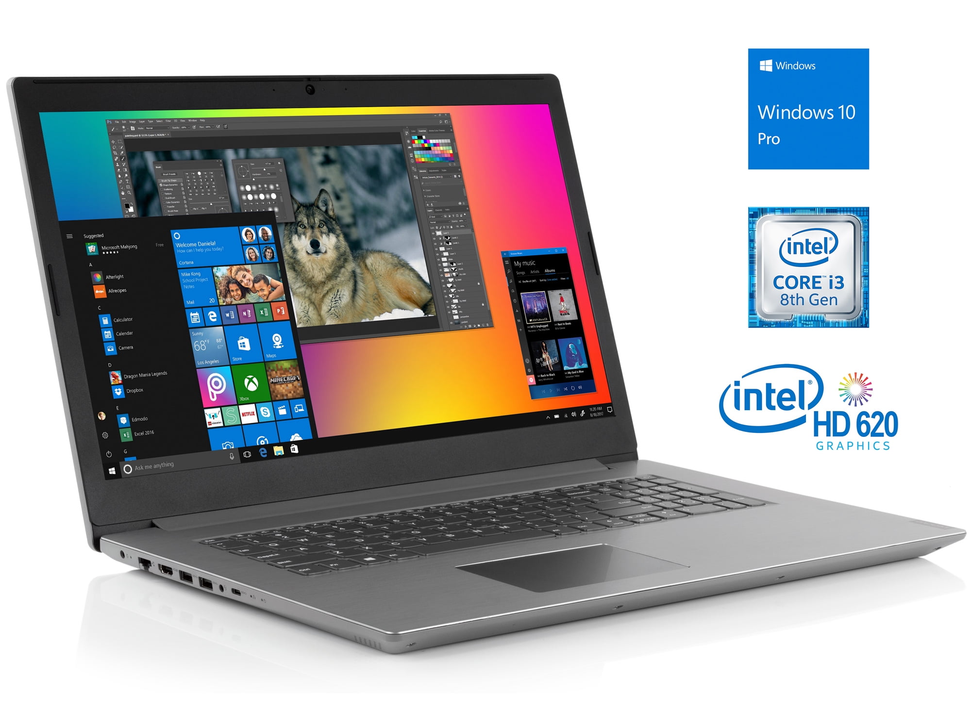 Lenovo IdeaPad L340 Notebook, 17.3" HD+ Display, Intel DualCore i3