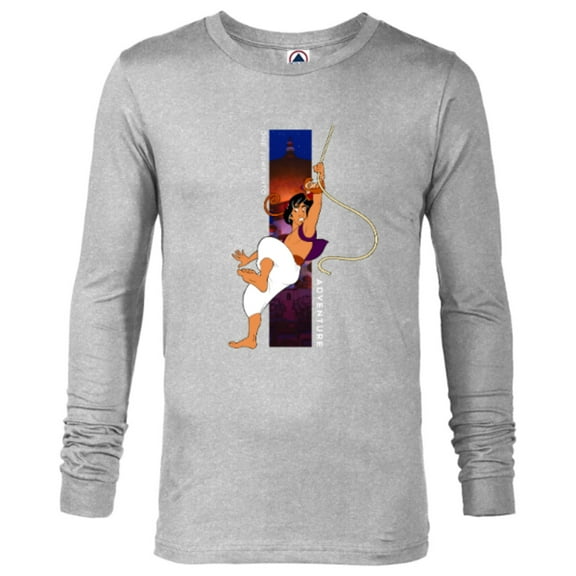 Disney Aladdin and Abu One Jump Into Adventure T-Shirt - Long Sleeve T-Shirt for Men - Customized-Athletic Heather