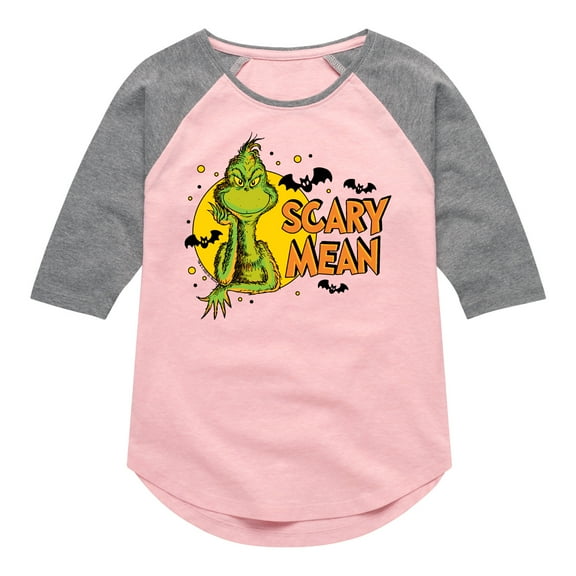 The Grinch - Scary Mean - Toddler & Youth Girls Raglan Graphic T-Shirt