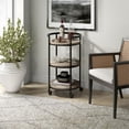 thumbnail image 3 of Maklaine Contemporary 21" Steel Bar Cart in Gray, 3 of 9