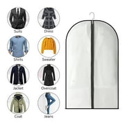 Tripumer 10 Pcs Hanging Garment Bag Resistant Clothes Cover Bags 24 x 47 inch Lightweight Suit Bag Black Zipper Clothes Protectors for Suit Dresse Coat