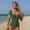 Army Green, variant on Womens Bathing Suits One Piece Short Sleeve Tummy Control High Waisted Monokini Tankini Modest Slimming Swimwear with Built in Bra Swimsuit Women XL