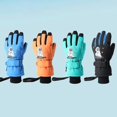 thumbnail image 3 of Guantes de esquí para niños, guantes de snowboard impermeables, guantes cálidos de invierno para niños, unisex, L, 3, 3 of 5