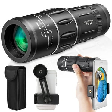 BFVV 16x52 Monocular Zooming Telescope BAK4 Prism & FMC LensLens Camera HD Sky Scope for Bird Watching Hunting Hiking ,with Phone Clip Holder