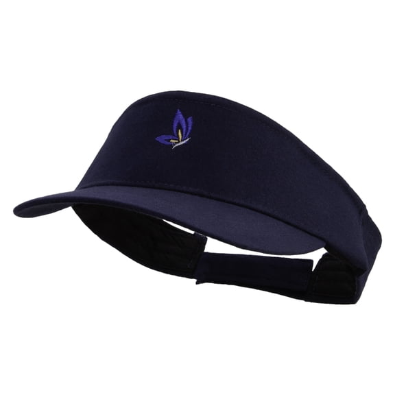 Nature Butterfly Icon Embroidered Brushed Cotton Sun visor - Navy OSFM