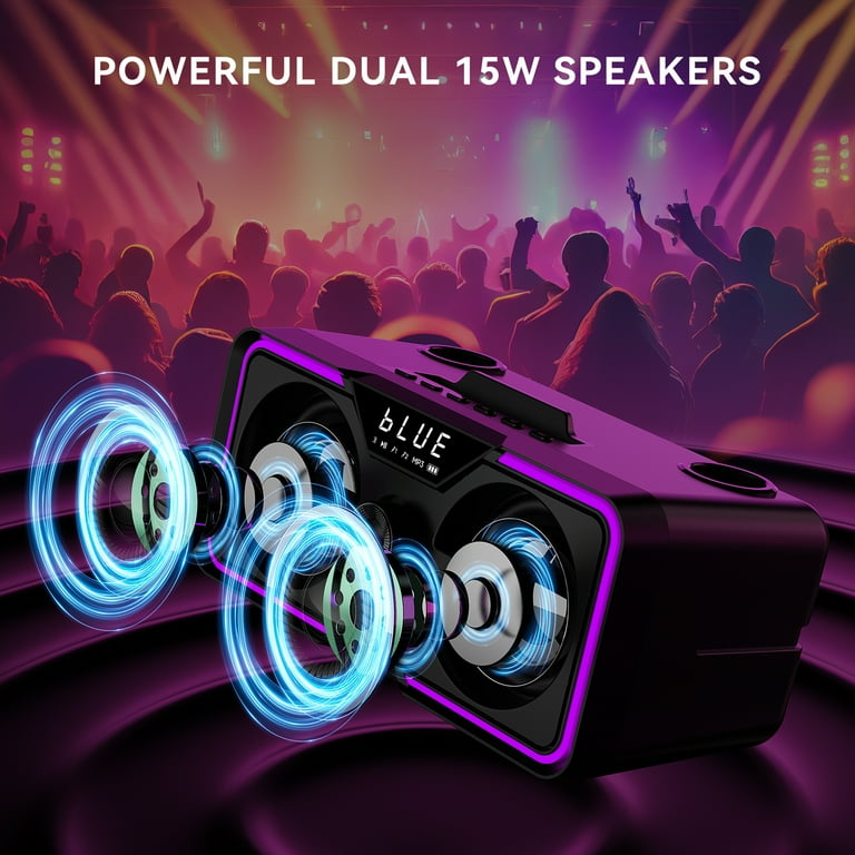 BIGASUO Karaoke Machine, Portable Bluetooth Speaker with 2