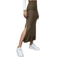 thumbnail image 4 of Women Half Dress, Solid Color Spring Fall Summer Street Casual Party Split Hem High Waist Skirt, 4 of 6