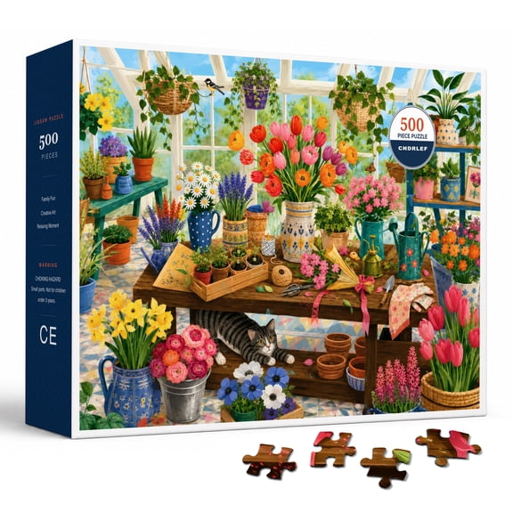 CNDRLEF Garden Conservatory 500 Pieces Jigsaw Puzzle for Adults, Perfect for Bird Lovers