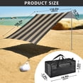 thumbnail image 4 of Portable Beach Tent Sun Shelter With Ground Pegs Water And Wind Resistant Sun Shade Canopy Angle Adjustable Vertical Striped Pattern, 4 of 7