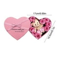 thumbnail image 3 of Teddy Bear Gift Box with Artificial Roses, Heart Shaped Soap Flower Keepsake for Valentine‘s Day, Birthday, and Romantic Occasions(Pink), 3 of 6