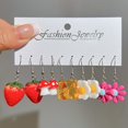 thumbnail image 1 of Dulce Creativo Dados De Acrílico Flor Corazón Pendientes Para Las Niñas Femenina Melocotón Piña Colgante Regalos De La Fiesta Joyería, 1 of 4