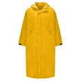thumbnail image 6 of BXINGOHAI Men's Long Rain Jacket Windbreaker Waterproof Lightweight Packable Running Hiking Cycling Golf Rain Coat with Hood Yellow M, 6 of 7