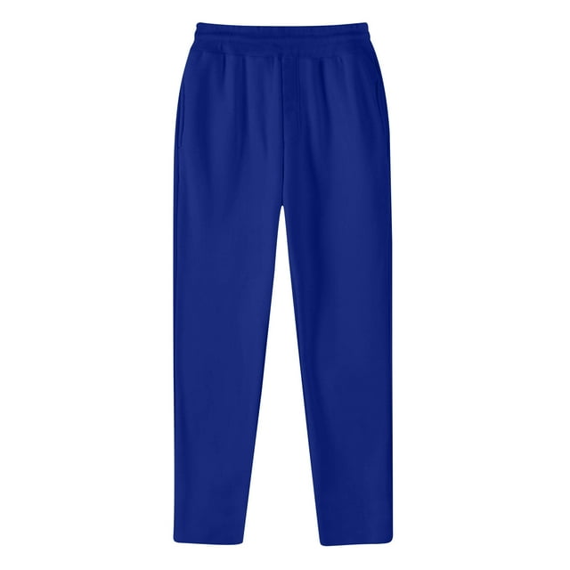 AherBiu Sweatpants for Men Elastic Waisted Fleece Warm Casual Solid Color Pants with Pockets Fall Winter Workout Gym Running Trousers